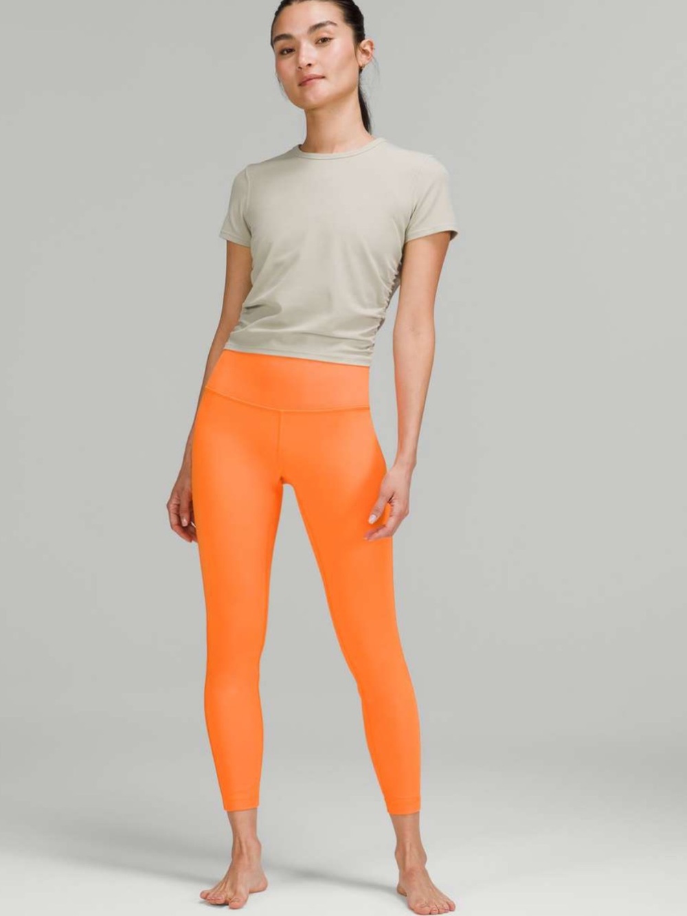 Lululemon Wunder Under High Rise Tight 25” Orange Soda Leggings Size 10